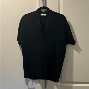Vince Black V-Neck Short Sleeve Top